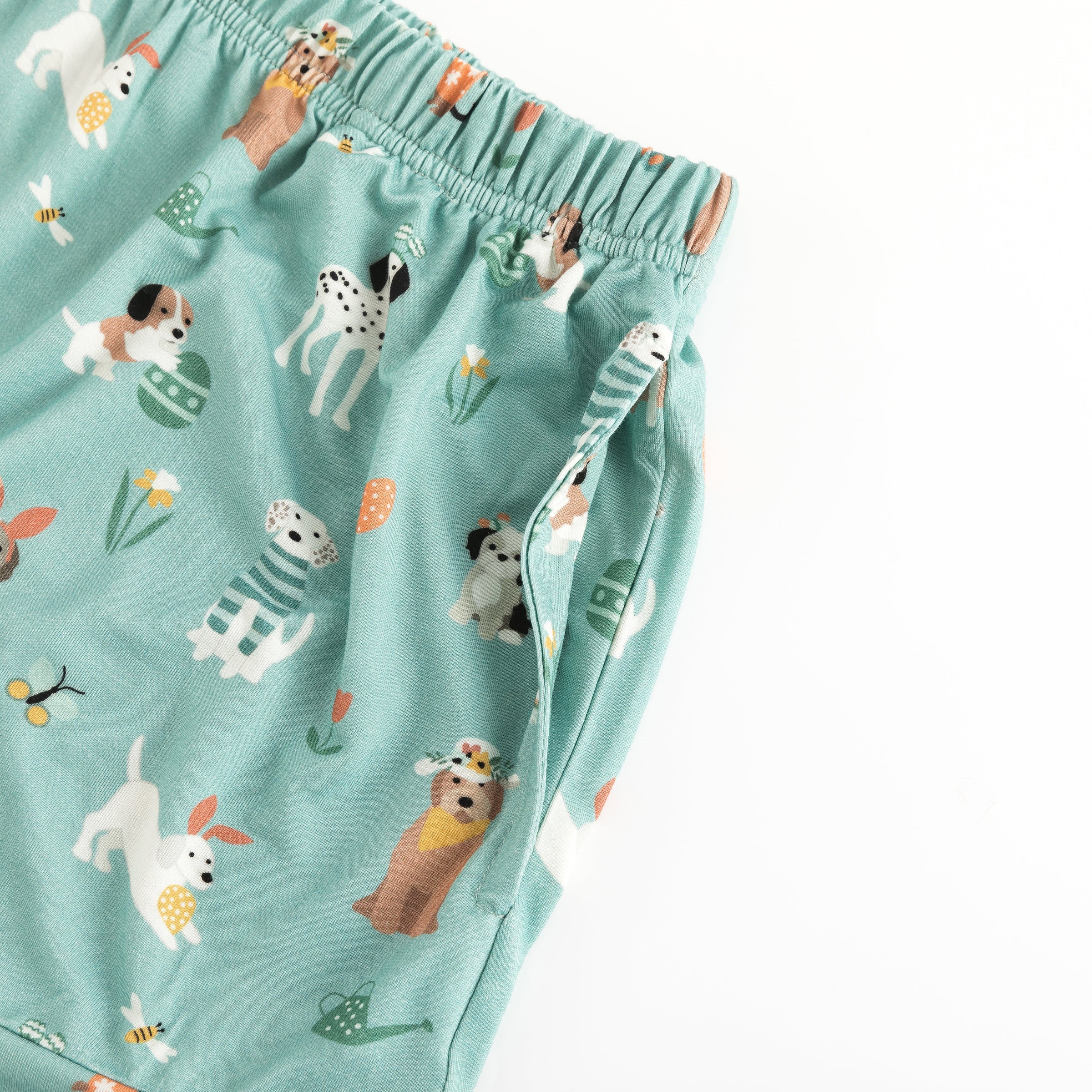 Puppy Egg Hunt (Women's Short Sleeve PJ) - Aquamarine - BIG FRENCHIES