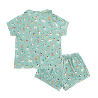 Puppy Egg Hunt (Women's Short Sleeve PJ) - Aquamarine - BIG FRENCHIES