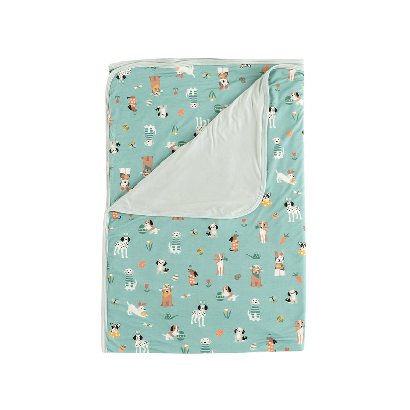 Puppy Egg Hunt (Dream Blanket) - Aquamarine - BIG FRENCHIES