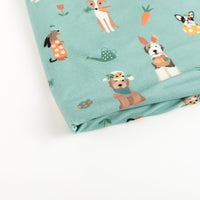 Puppy Egg Hunt (Dream Blanket) - Aquamarine - BIG FRENCHIES