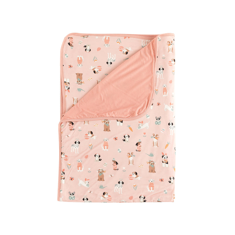 Puppy Egg Hunt (Dream Blanket) - Pink - BIG FRENCHIES