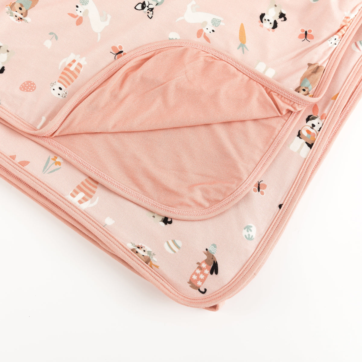 Puppy Egg Hunt (Dream Blanket) - Pink - BIG FRENCHIES