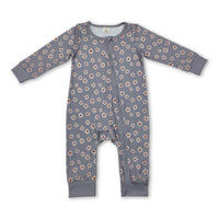 Long sleeves daisy baby girls zipper sleeper - BIG FRENCHIES