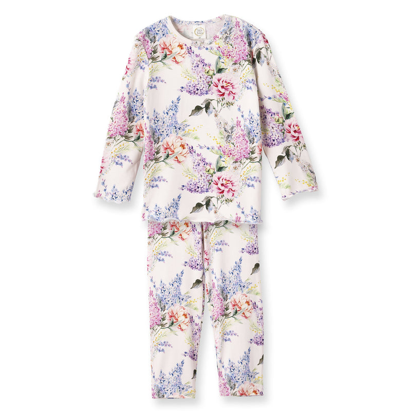 Watercolor Floral Bamboo Girls Pajama Set - BIG FRENCHIES