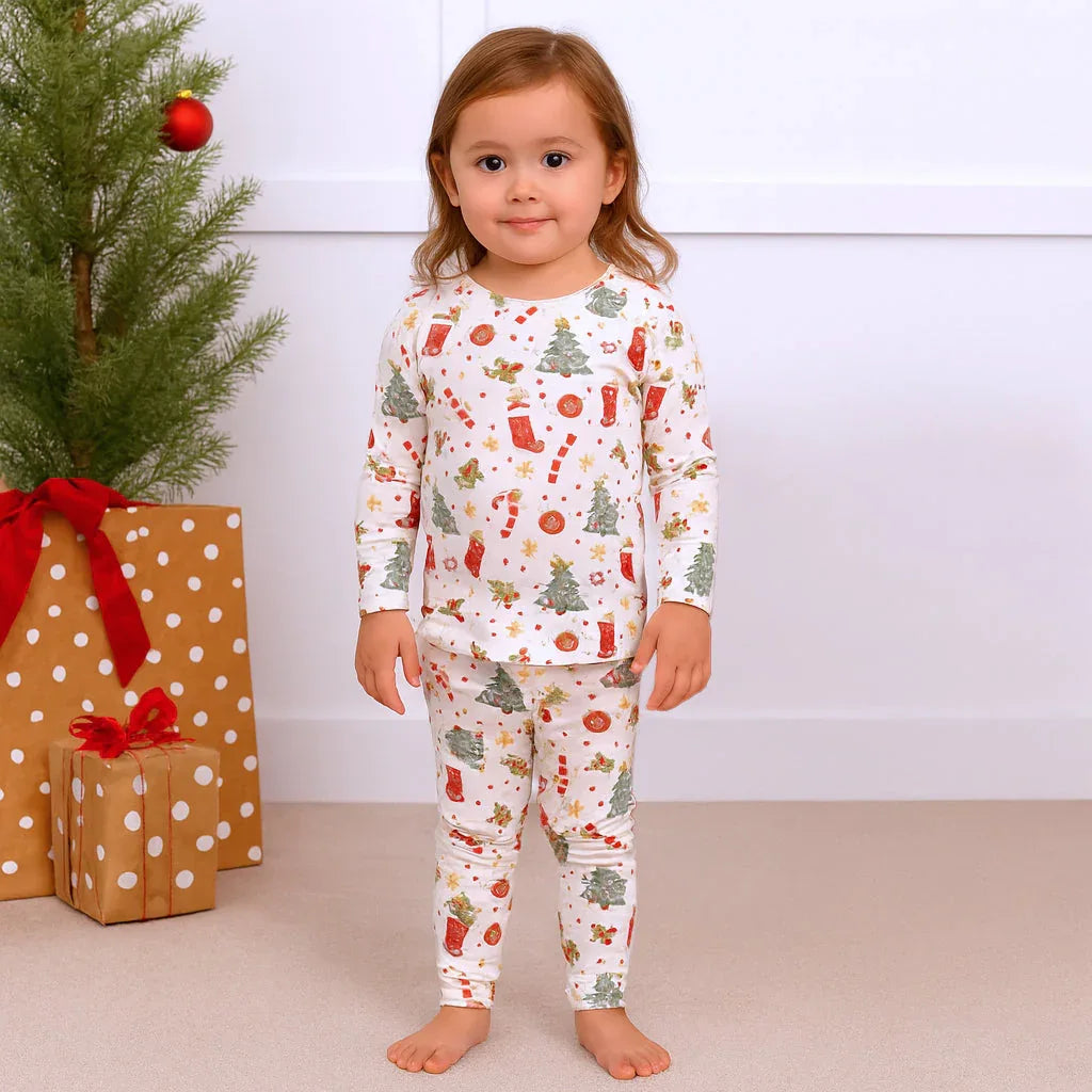 Kids’ Christmas Pajama Set – Soft Bamboo Holiday Sleepwear - Noel - BIG FRENCHIES