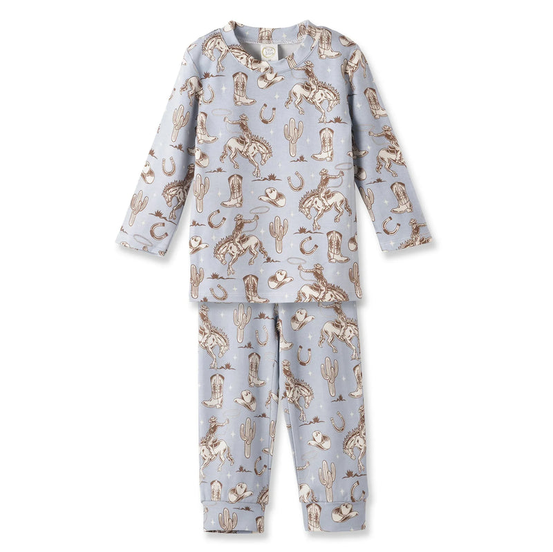 Wild Wrangler/Blue Cowboy Western Bamboo Kids Pajama Set - BIG FRENCHIES