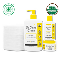 Organic French Diaper Care Gift Set by La Petite Crème (Disposable Pads)