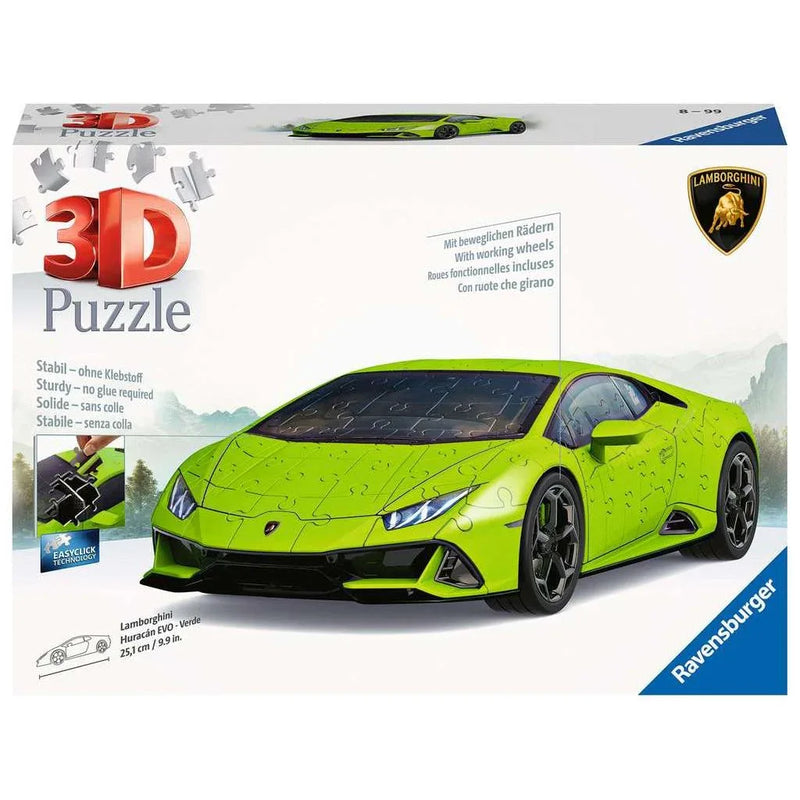 Lamborghini Huracán EVO Green 156 Piece 3D Jigsaw Puzzle Ravensburger - BIG FRENCHIES