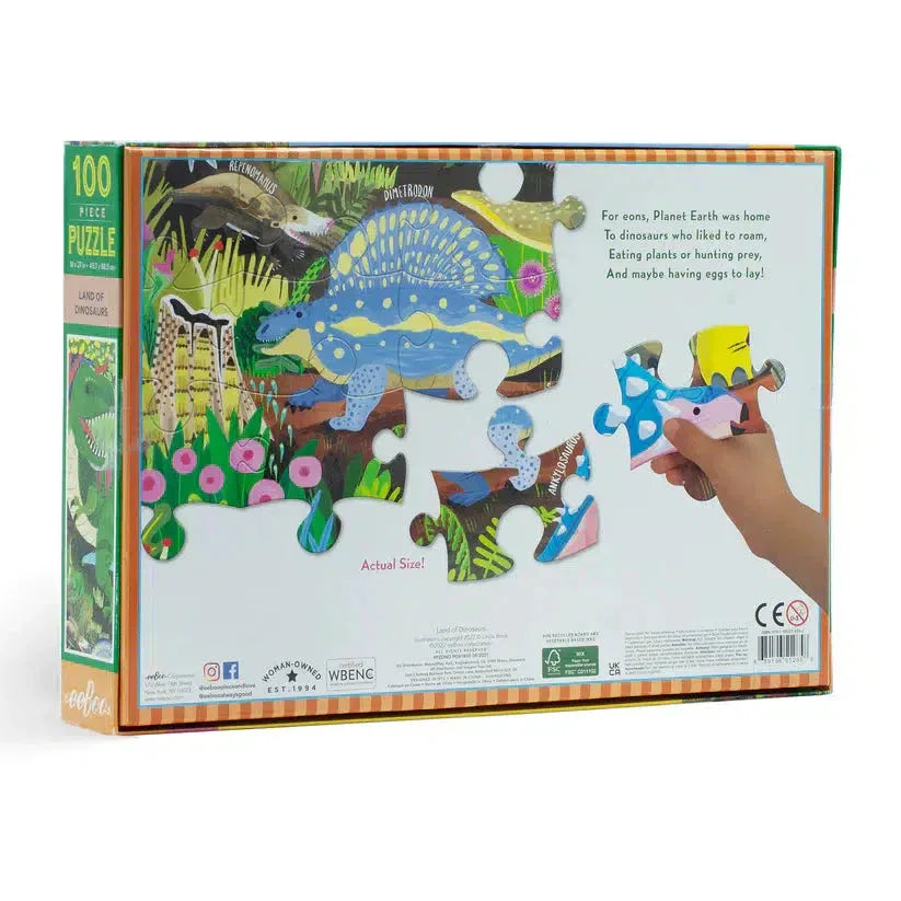 Land of Dinosaurs 100 Piece Jigsaw Puzzle eeBoo - BIG FRENCHIES