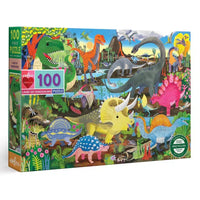 Land of Dinosaurs 100 Piece Jigsaw Puzzle eeBoo - BIG FRENCHIES