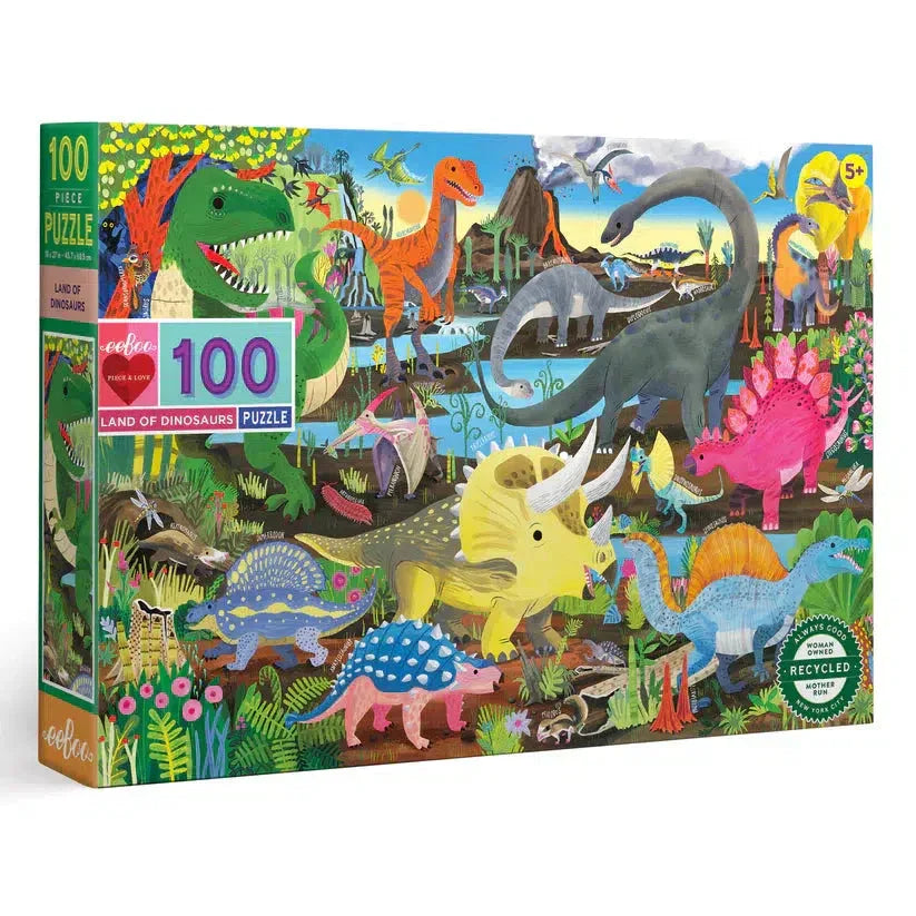 Land of Dinosaurs 100 Piece Jigsaw Puzzle eeBoo - BIG FRENCHIES