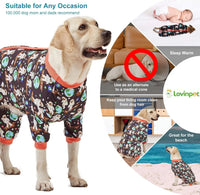 Large Dog Pajamas Space Astronaut Print Recovery Shirt UV Pullover