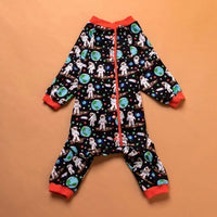 Large Dog Pajamas Space Astronaut Print Recovery Shirt UV Pullover