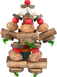 Large Parrot Toy Wooden Chew Blocks for Macaw African Grey Cockatoo Cage