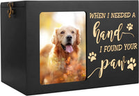 Large Wooden Pet Memorial Urn with Photo Frame Keepsake Box for Dog or Cat