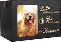 Large Wooden Pet Memorial Urn with Photo Frame Keepsake Box for Dog or Cat