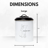 Country Living Set of 3 Pet Treat Storage Canisters – Black & White - BIG FRENCHIES