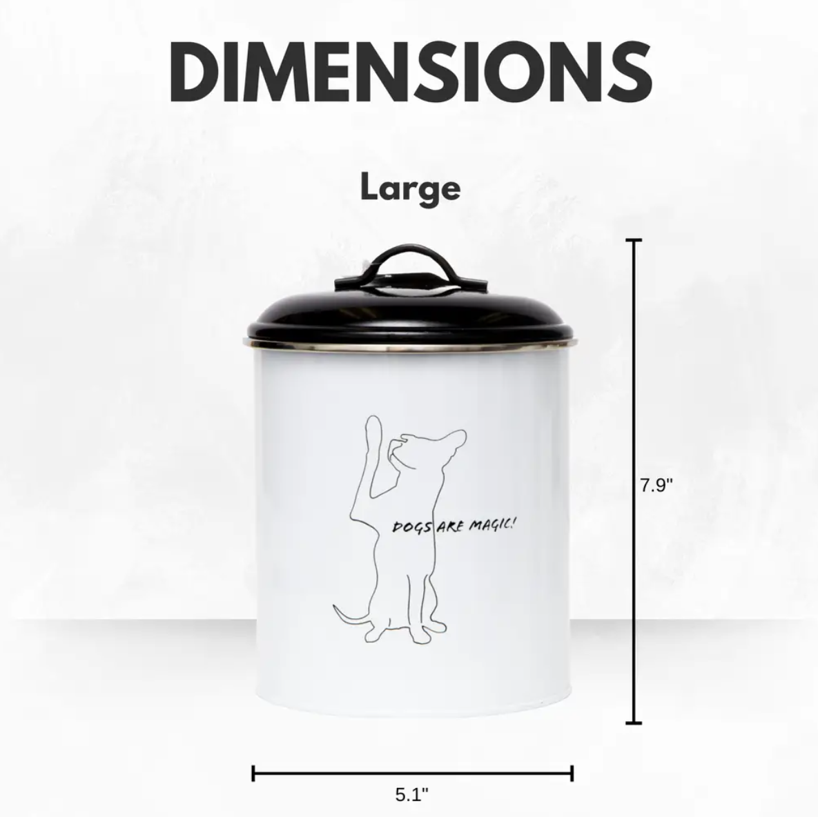 Country Living Set of 3 Pet Treat Storage Canisters – Black & White - BIG FRENCHIES