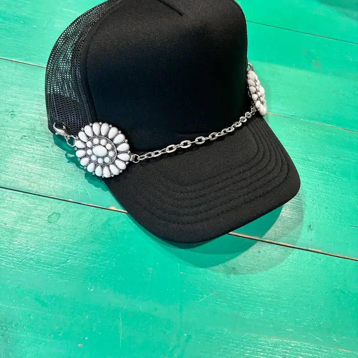 Large Silver & White Concho Trucker Chain - BIG FRENCHIES