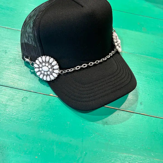 Large Silver & White Concho Trucker Chain - BIG FRENCHIES