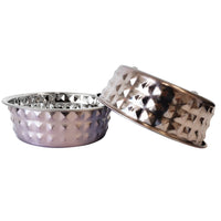Country Living Set of 2 Hammered Stainless Steel Dog Bowls – Lavender - BIG FRENCHIES