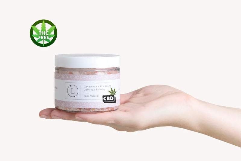 CBD Lavender Natural Bath Salt Soak with CBD. Made with Dead sea, Epsom and Himalayan salts - BIG FRENCHIES