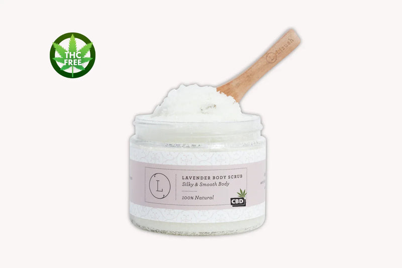 CBD Lavender Body Scrub with CBD, Natural Body Salt Scrub (THC free) - BIG FRENCHIES