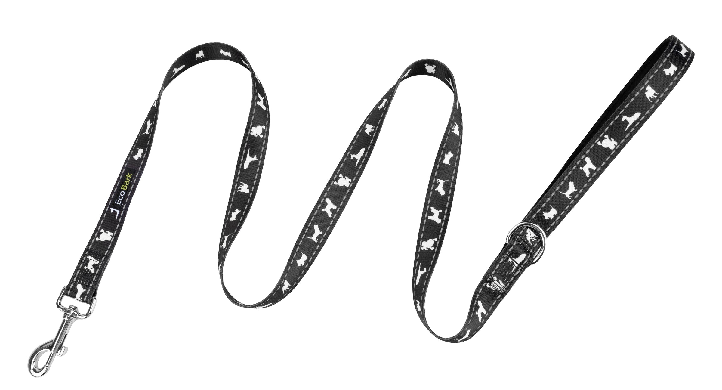 Black Dog Leash by EcoBark - Comfort Grip Padded Leash - 5ft for Small and Medium Dogs - BIG FRENCHIES