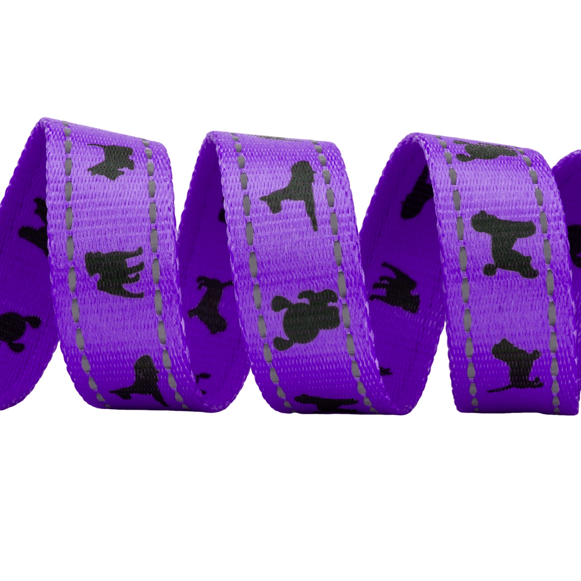 EcoBark Purple Dog Leash- Padded Comfort Grip Leash Dog Pattern - 4ft, 5ft, and 6ft for XS, Small, and Medium Dogs - BIG FRENCHIES