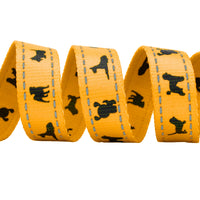 EcoBark Yellow Dog Leash- Padded Comfort Grip Padded Leash Dog Pattern - 4ft, 5ft, and 6ft Leash for Small and Medium Dogs - BIG FRENCHIES