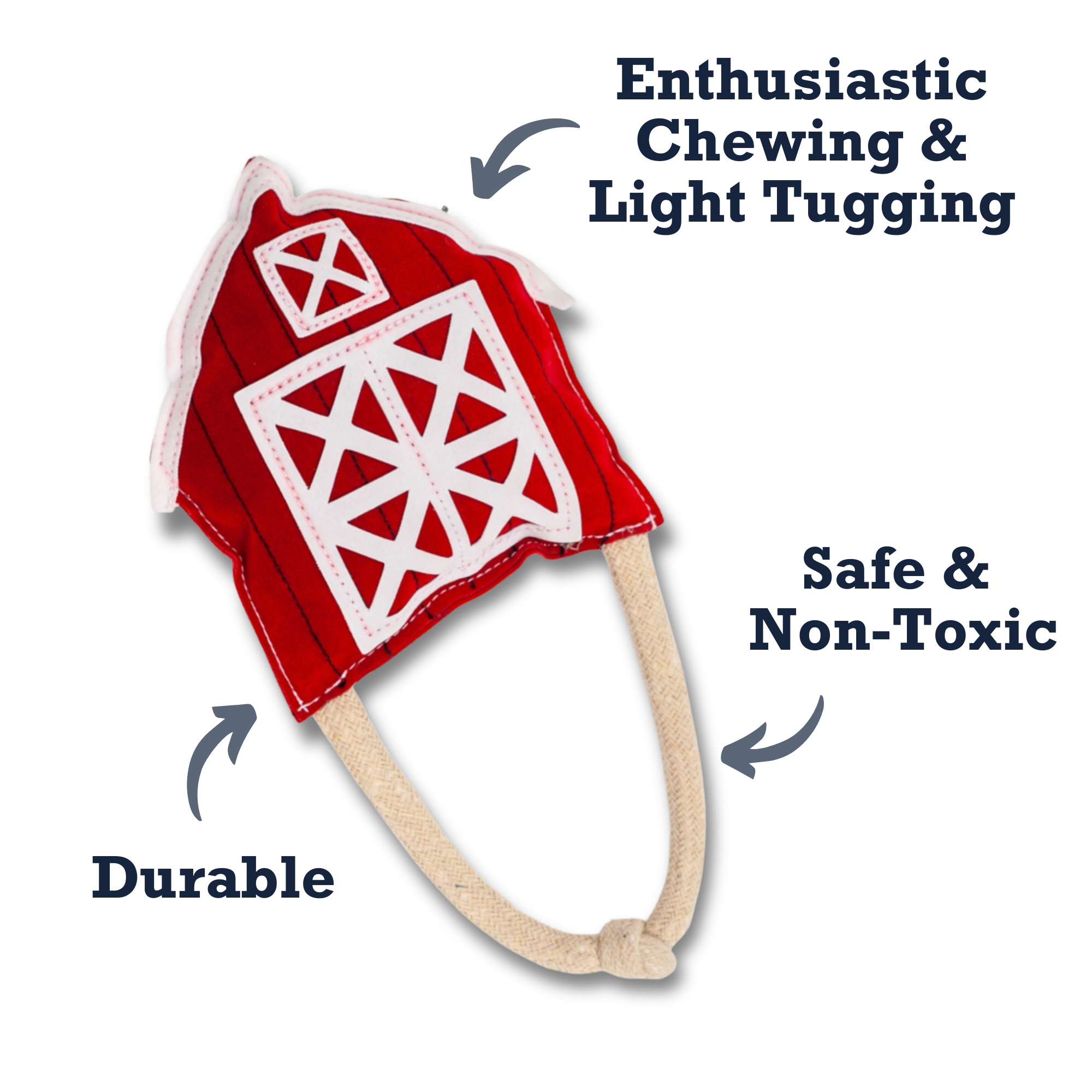 Country Living Faux Leather Red Barn Dog Chew Toy – Safe, Long-Lasting, and Non-Toxic - BIG FRENCHIES