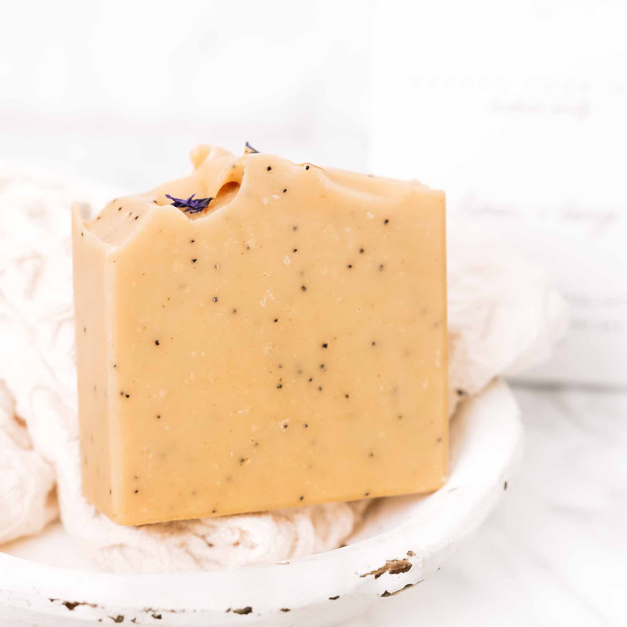 Lemon + Honey + Poppy Seed Handmade Tallow and Goat Milk Soap Bar - BIG FRENCHIES