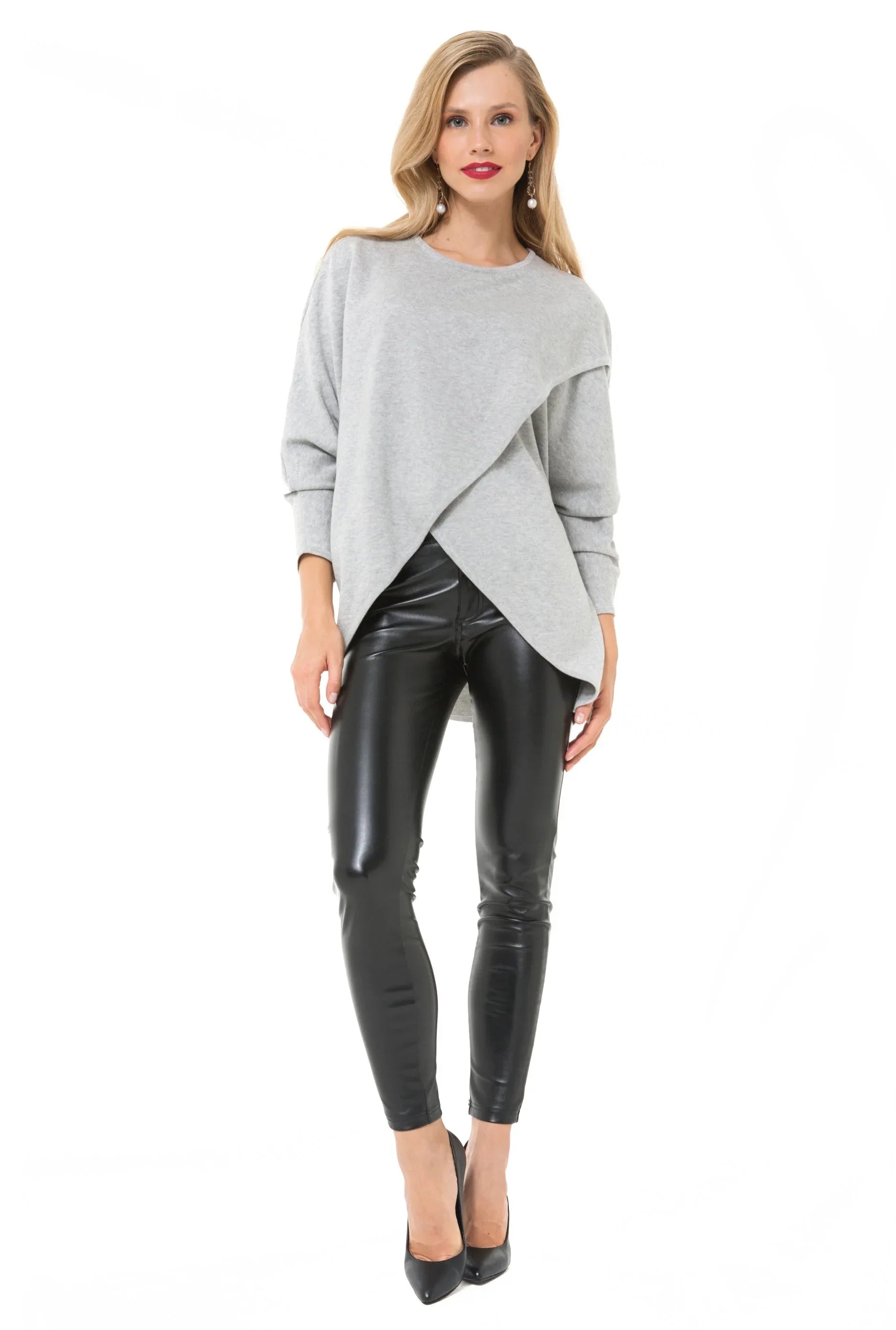 Let Loose Crossover Long Sleeve Maternity/Nursing Knit Top - BIG FRENCHIES