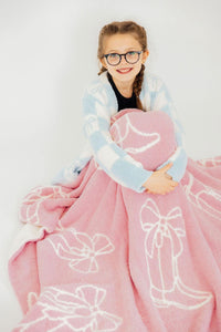 Light Pink Cowgirl Cozy Blanket - BIG FRENCHIES