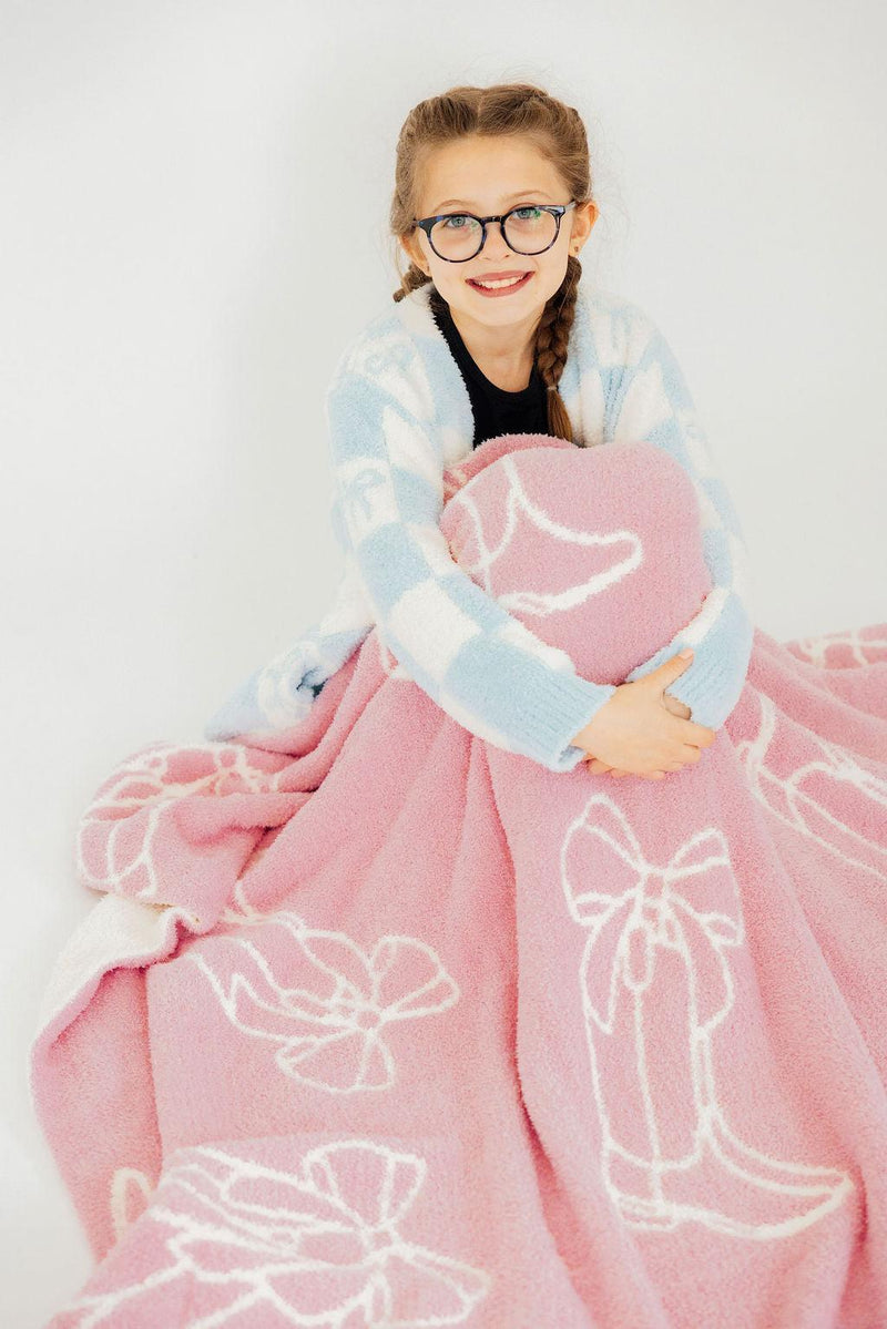 Light Pink Cowgirl Cozy Blanket - BIG FRENCHIES