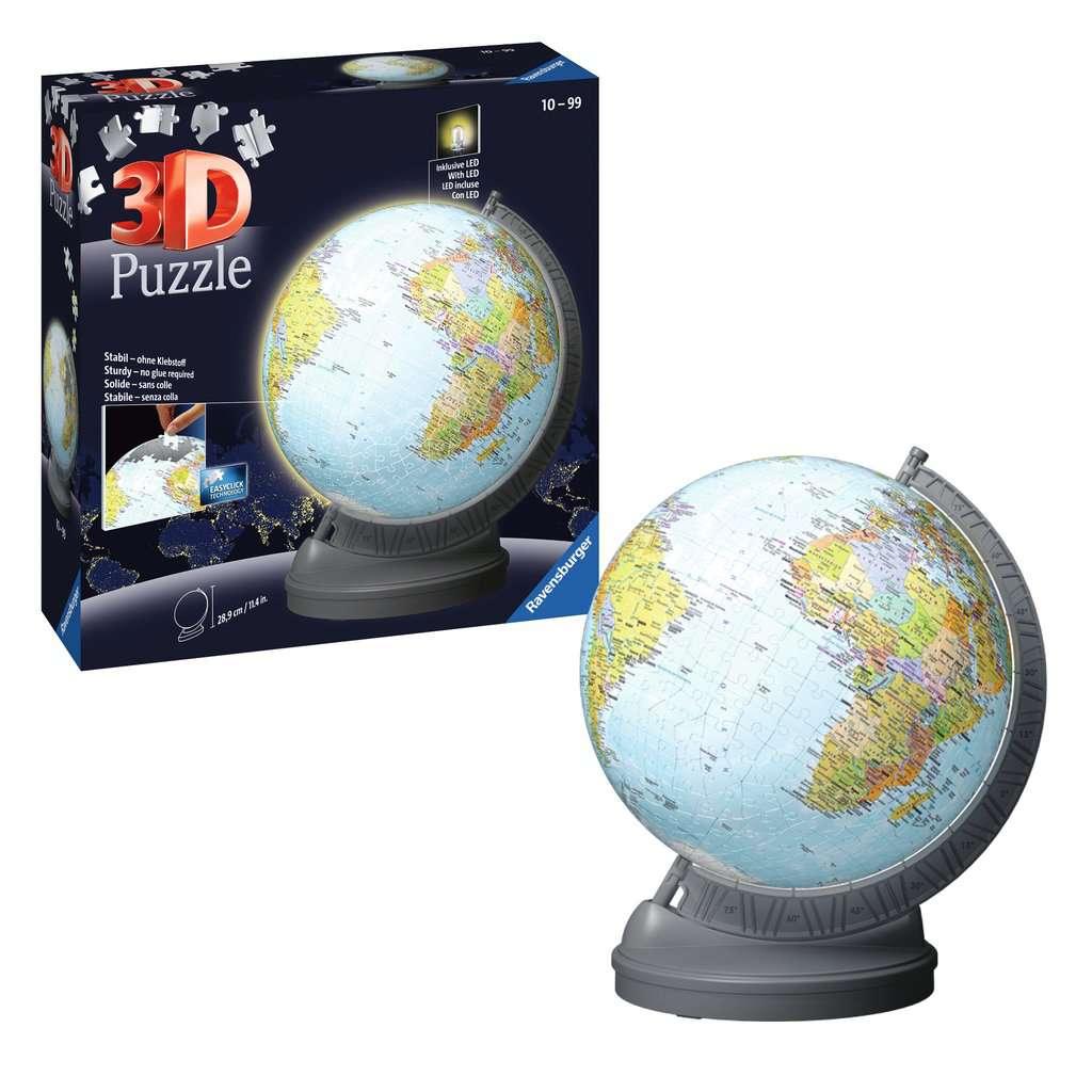 Light-Up Globe with Stand 548 Piece 3D Jigsaw Puzzle Ravensburger - BIG FRENCHIES
