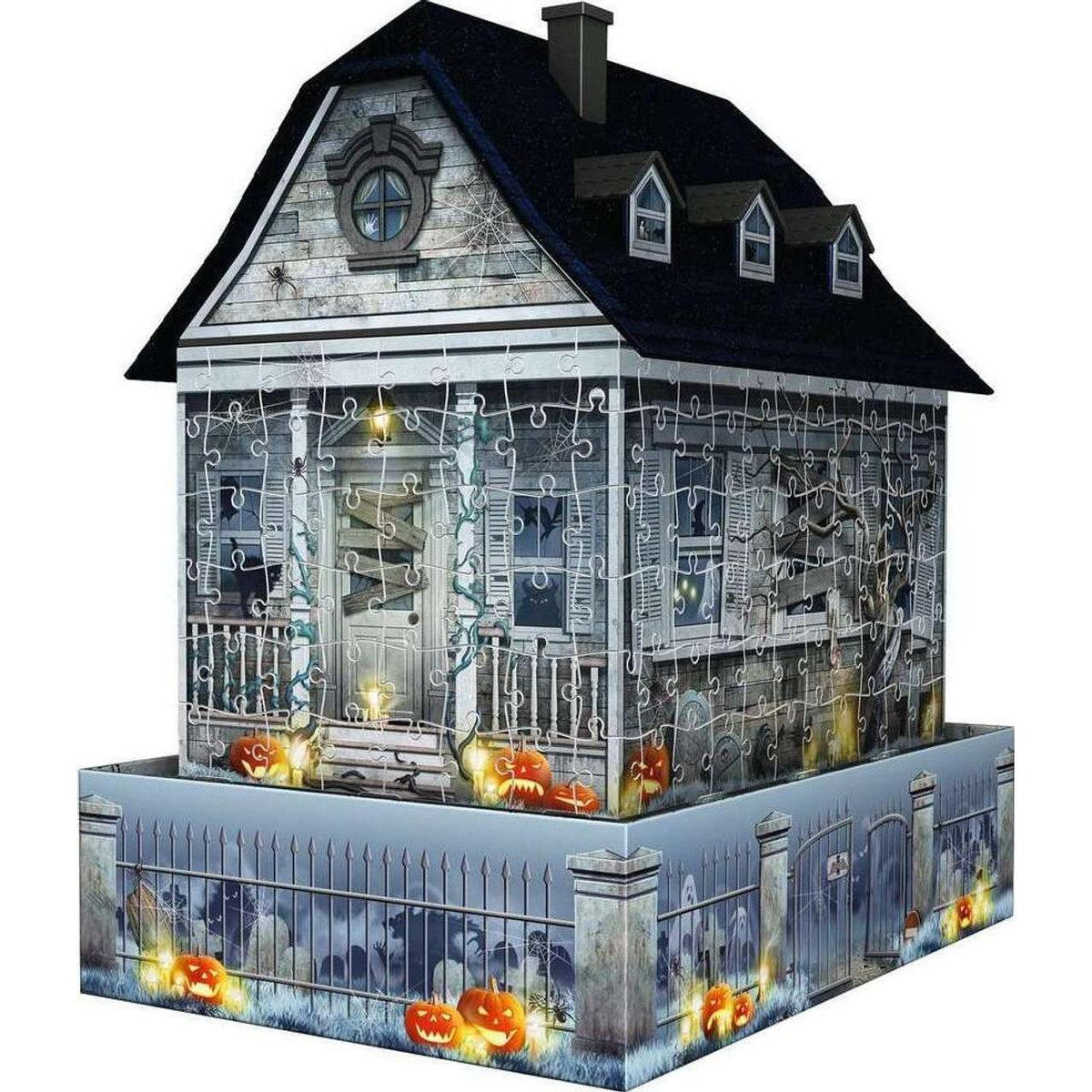 Light-Up Haunted House 257 Piece 3D Jigsaw Puzzle Ravensburger - BIG FRENCHIES