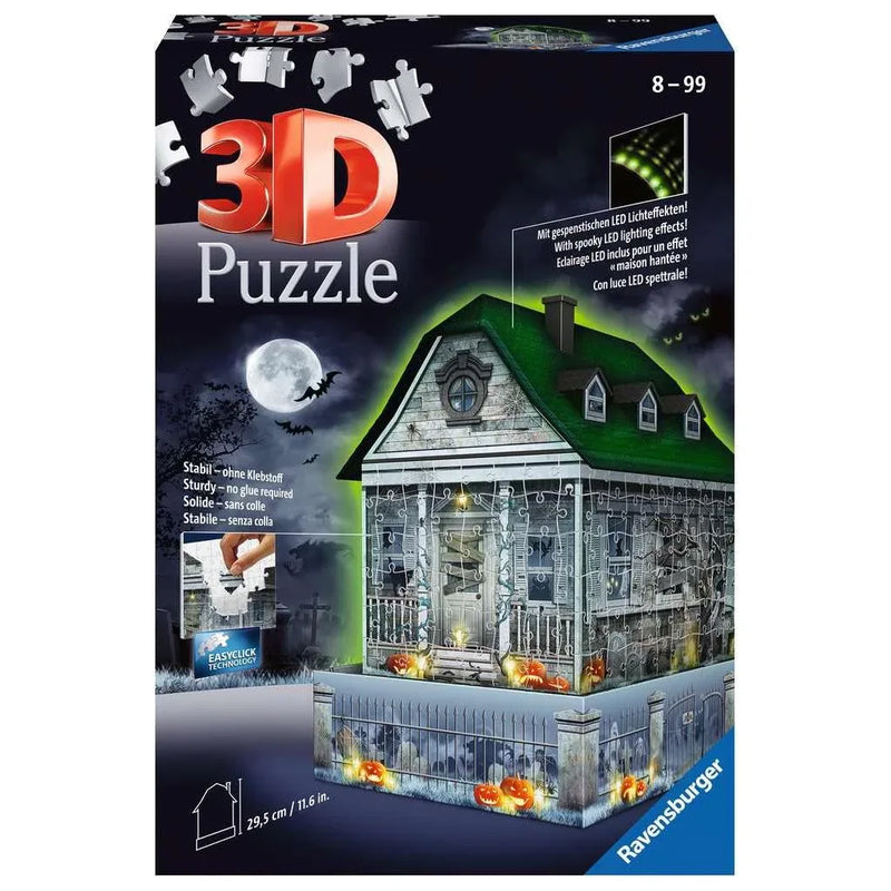 Light-Up Haunted House 257 Piece 3D Jigsaw Puzzle Ravensburger - BIG FRENCHIES