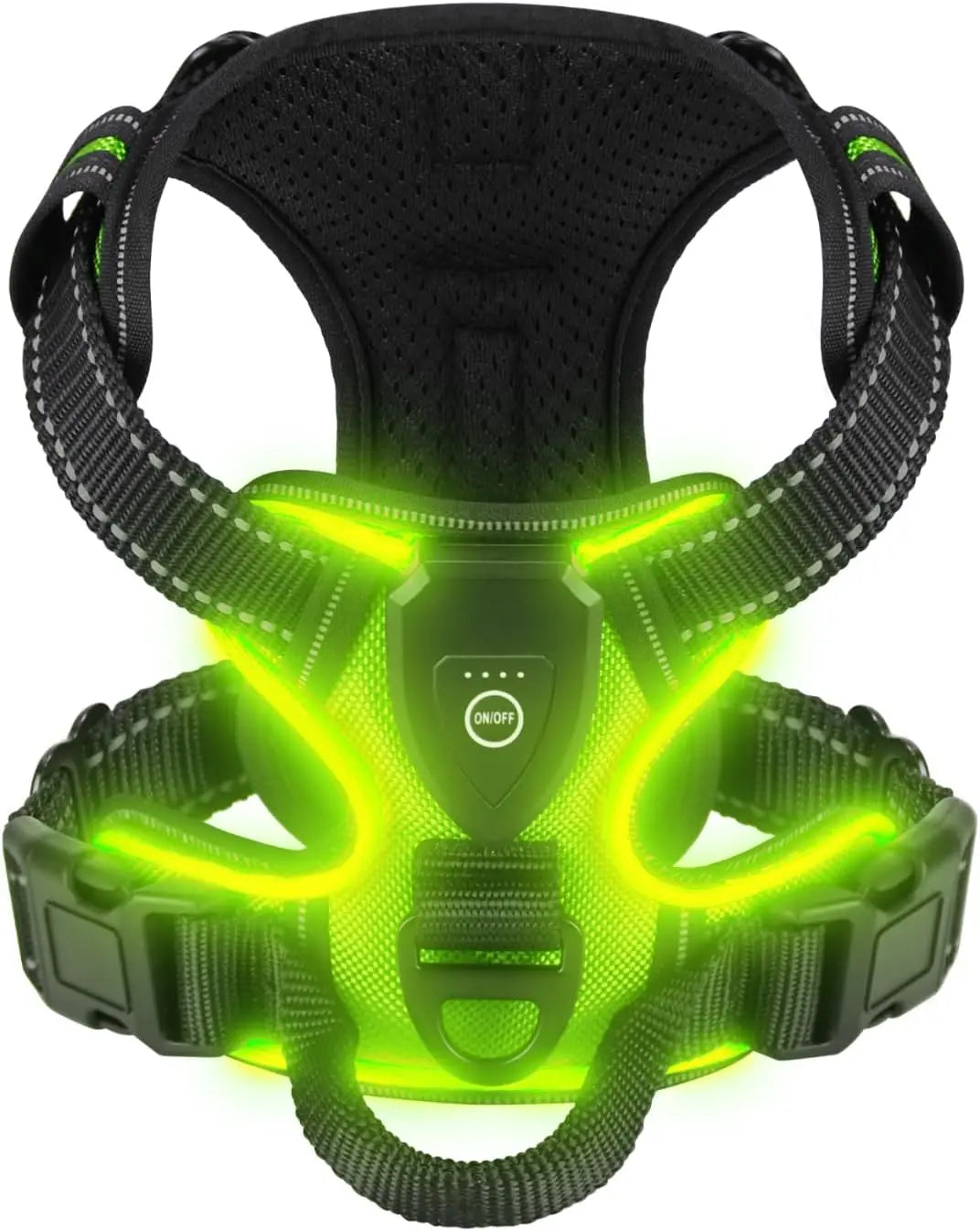 Light-Up LED Dog Harness – Rechargeable No-Pull Vest for Night Walking - BIG FRENCHIES