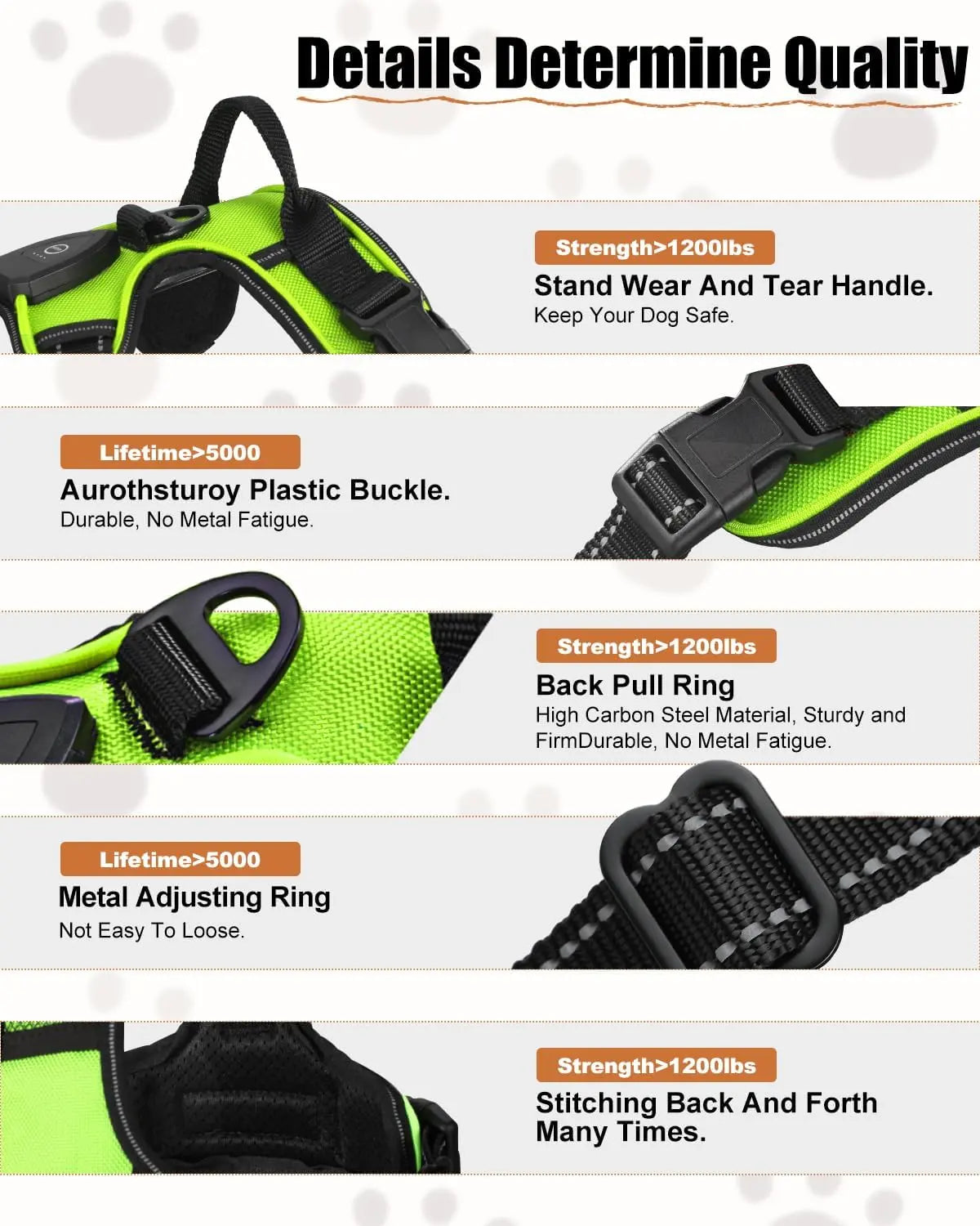 Light-Up LED Dog Harness – Rechargeable No-Pull Vest for Night Walking - BIG FRENCHIES