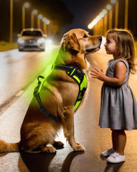 Light-Up LED Dog Harness – Rechargeable No-Pull Vest for Night Walking - BIG FRENCHIES
