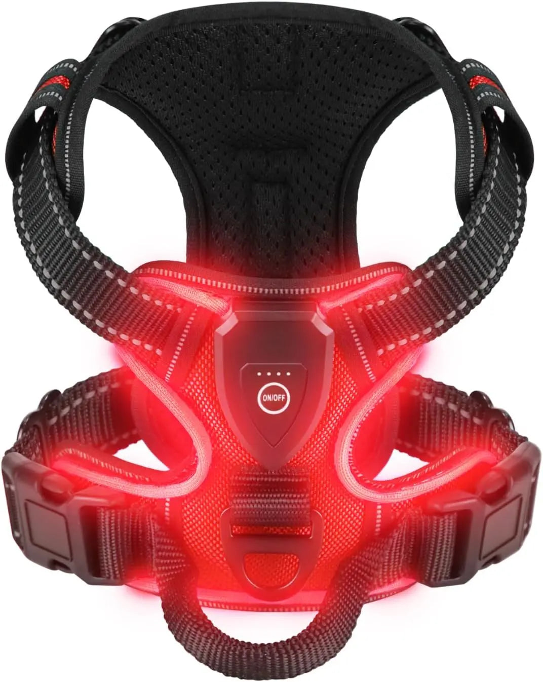 Light-Up LED Dog Harness – Rechargeable No-Pull Vest for Night Walking - BIG FRENCHIES