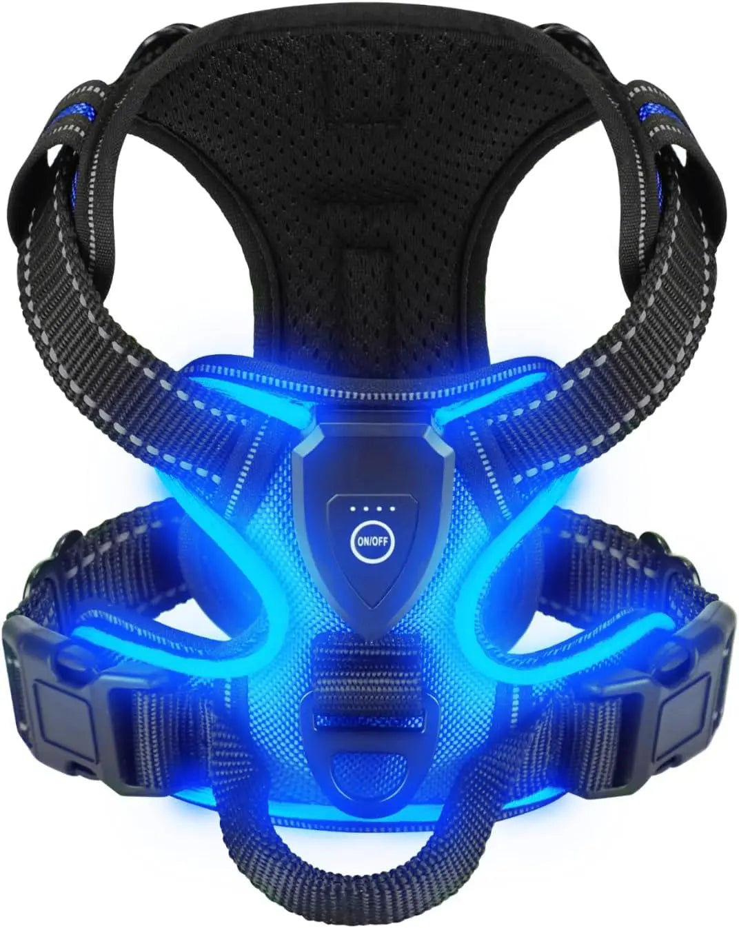 Light-Up LED Dog Harness – Rechargeable No-Pull Vest for Night Walking - BIG FRENCHIES