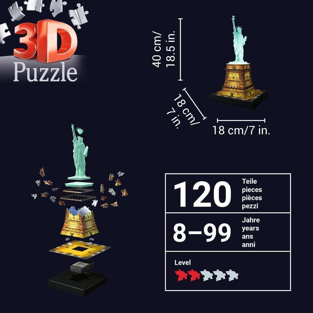 Light-Up Statue of Liberty 120 Piece 3D Jigsaw Puzzle Ravensburger