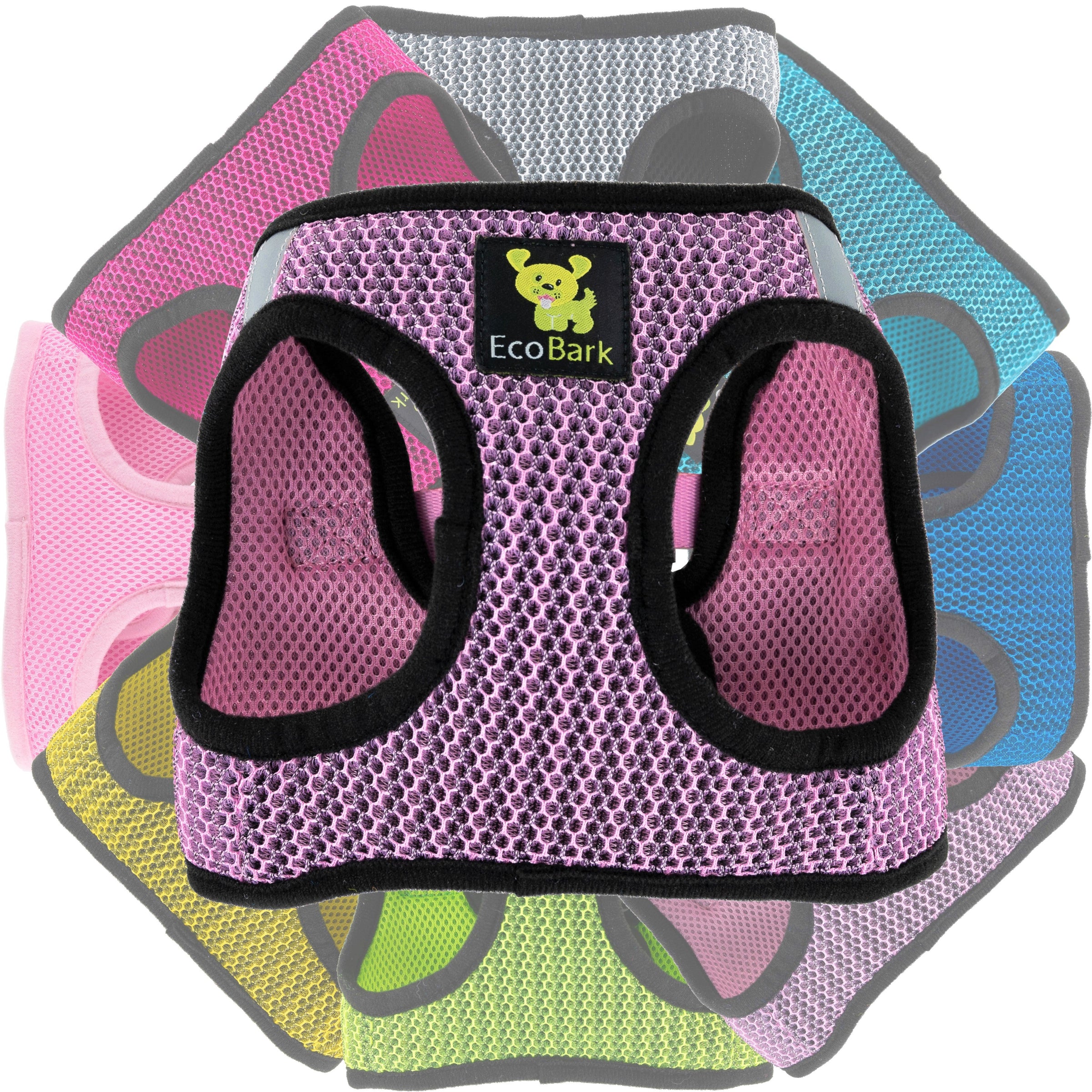 EcoBark Lilac Pink Step In Dog Harness - Reflective Soft Mesh Harness for Teacup, Small Dogs and Puppies - BIG FRENCHIES