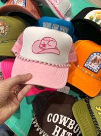 Light Pink Pearl Trucker Hat Chain - BIG FRENCHIES