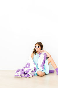 Lilac/Coconut Flower Cozy Blanket - BIG FRENCHIES
