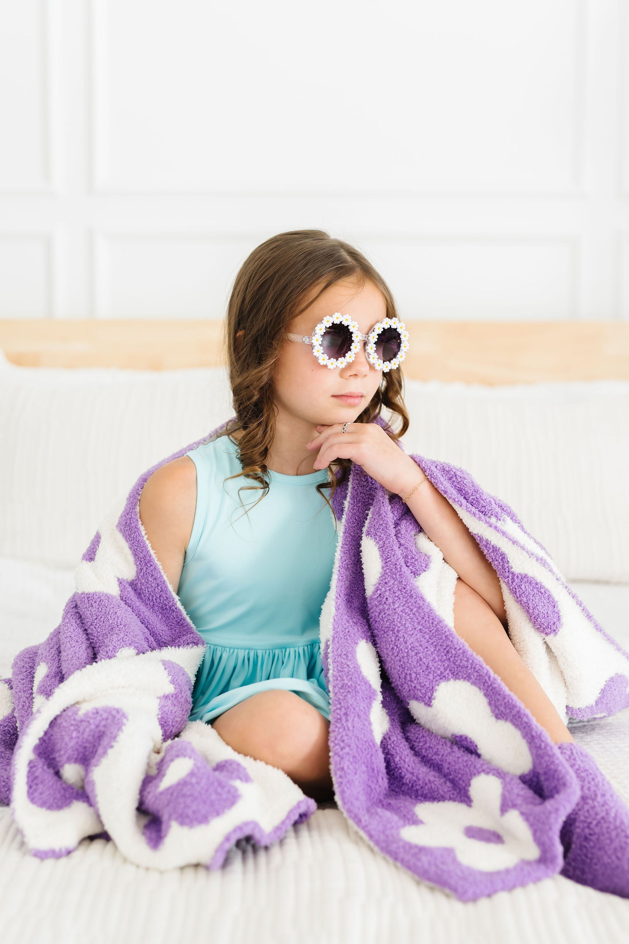 Lilac/Coconut Flower Cozy Blanket - BIG FRENCHIES