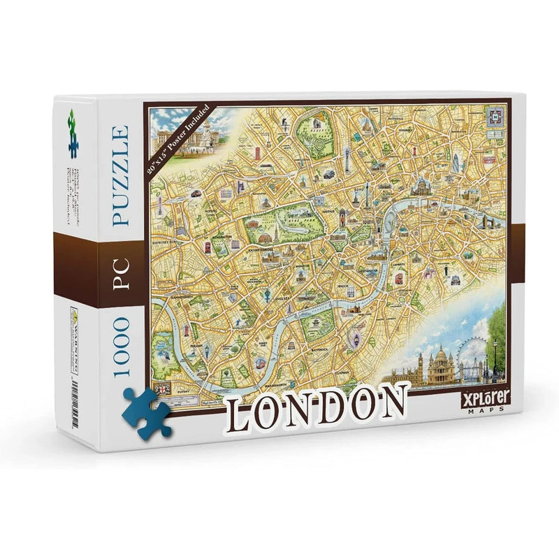 London 1000 Piece Jigsaw Puzzle Xplorer Maps - BIG FRENCHIES