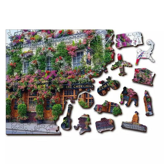 London Pub 150 Piece Wood Jigsaw Puzzle Wooden City - BIG FRENCHIES